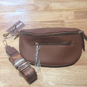 Montana West Brown Leather Belt Bag